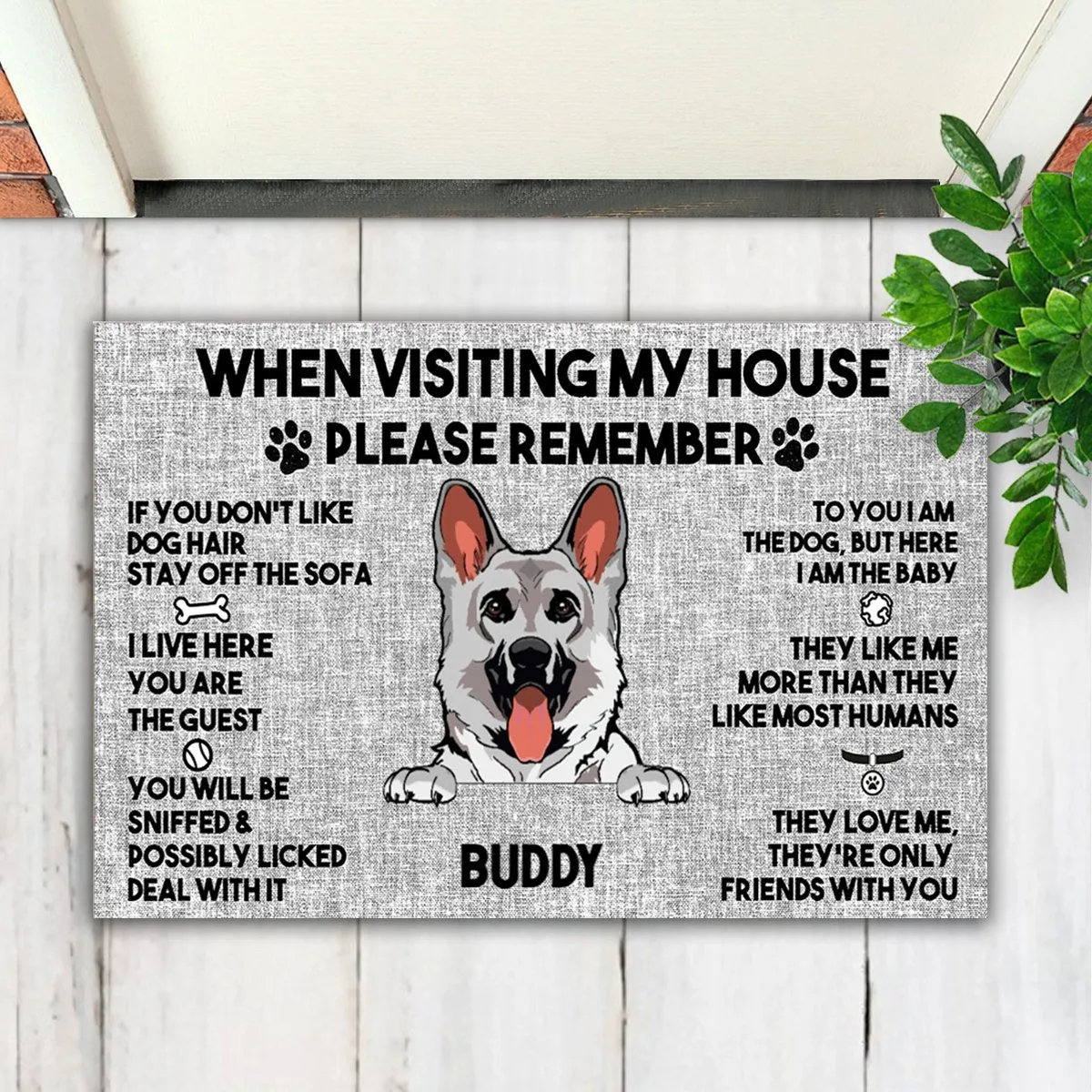 Dog Lovers - When Visit My House Please Remember - Personalized Doormat (Ver2)