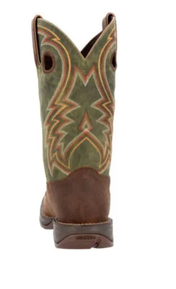 DURANGO MENS REBEL DARK CHESTNUT AND HUNTER GREEN WESTERN BOOT STYLE DDB0390