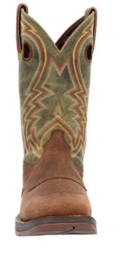 DURANGO MENS REBEL DARK CHESTNUT AND HUNTER GREEN WESTERN BOOT STYLE DDB0390