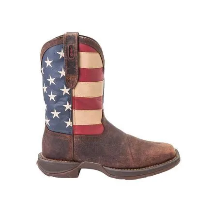 DURANGO MEN'S REBEL PATRIOTIC PULL ON WESTERN FLAG BOOT- DB5554