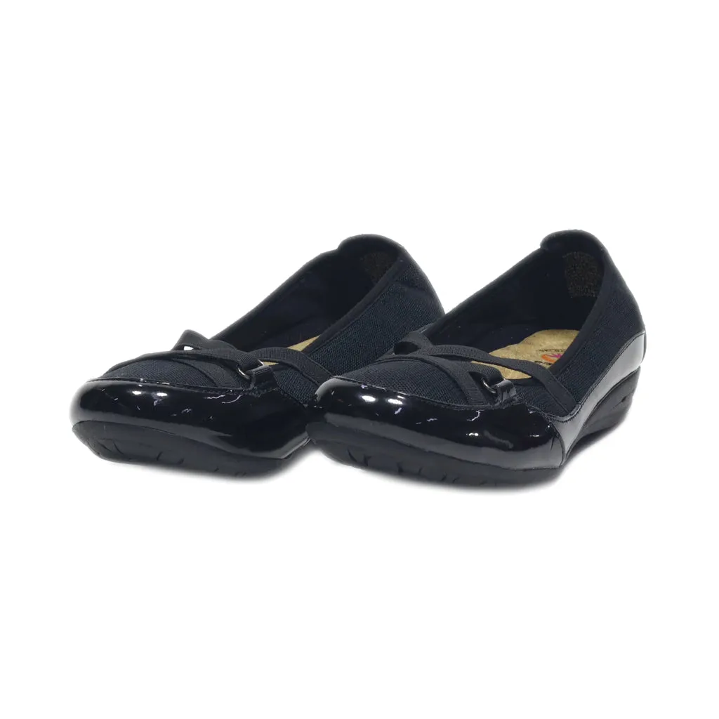 Earth Spirit Ballerinas Leather Black Colour For Women