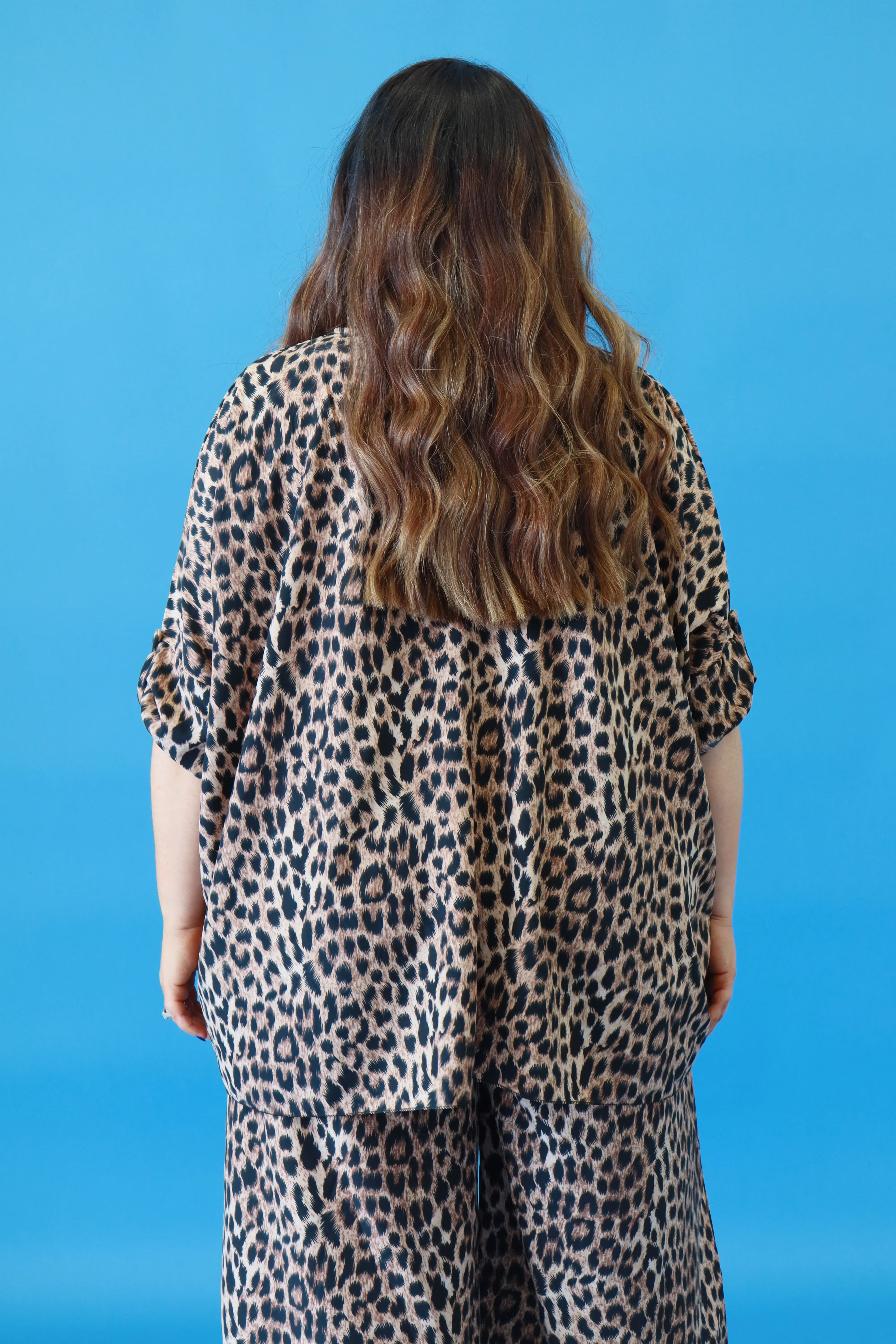 Emma Blouse in Tan Leopard Print