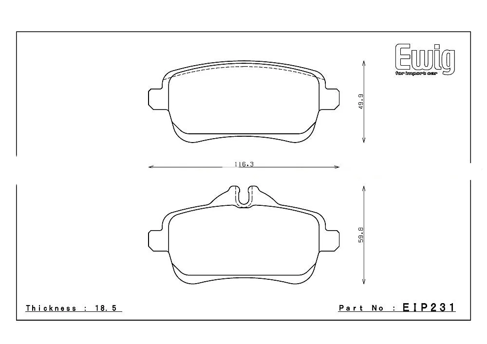 ENDLESS EIP231MX72 Rear brake pads MERCEDES-Benz A45 AMG (W176)