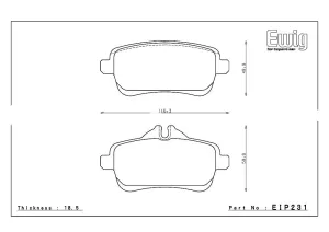 ENDLESS EIP231MX72 Rear brake pads MERCEDES-Benz A45 AMG (W176)