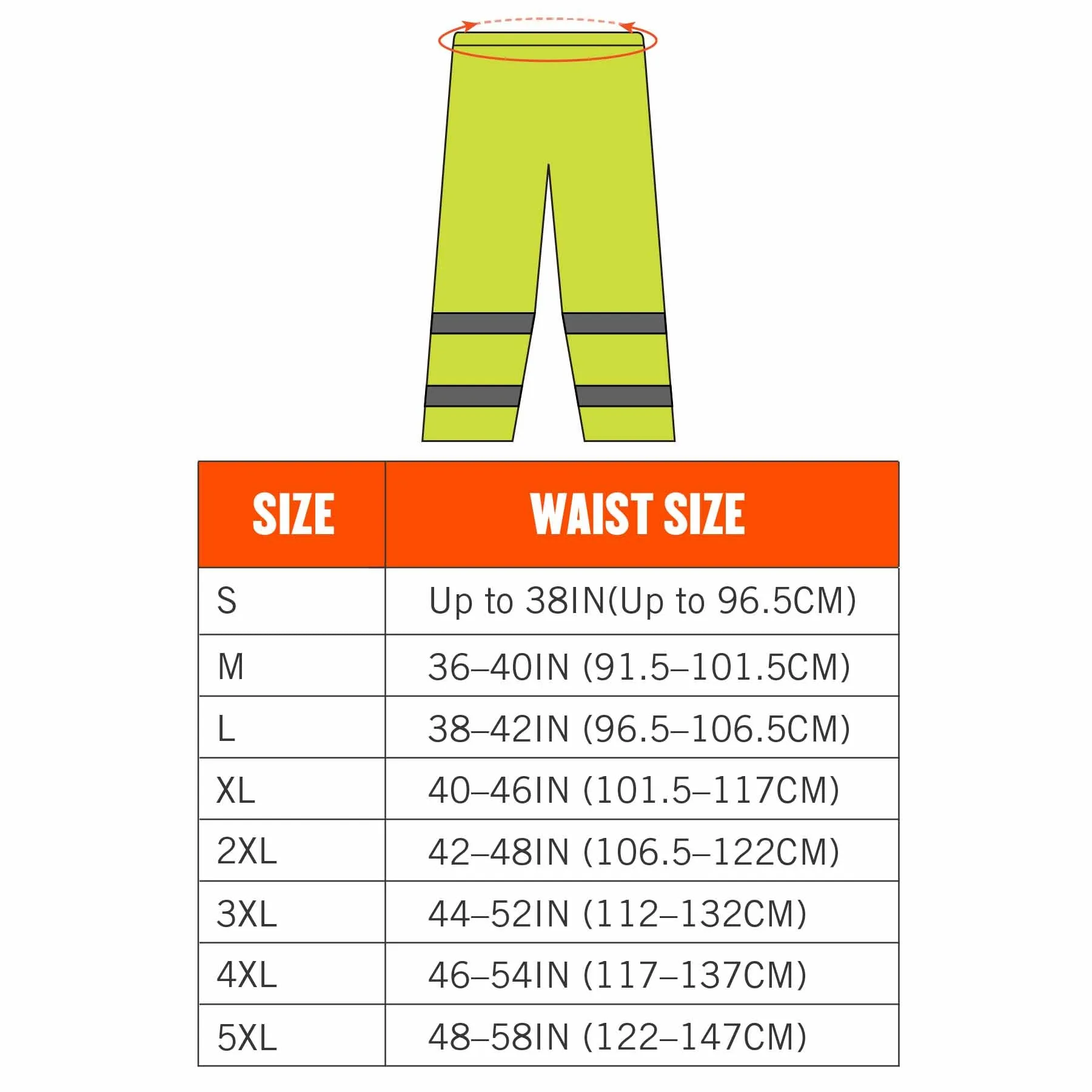 Ergodyne 25348 8916 4XL Lime Class E Lightweight Hi-Vis Rain Pants