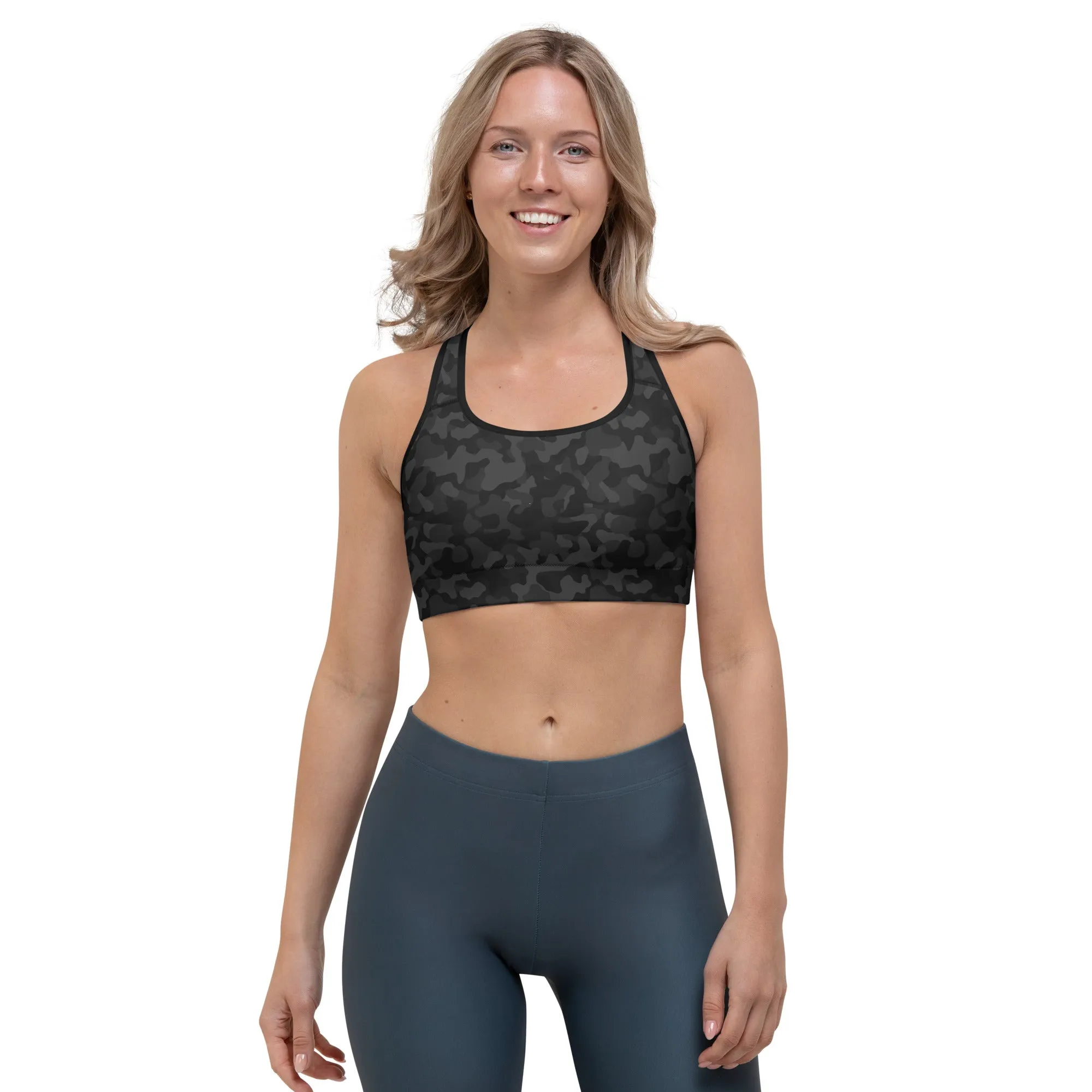 FlexiFit Sports Bra – Black Camo