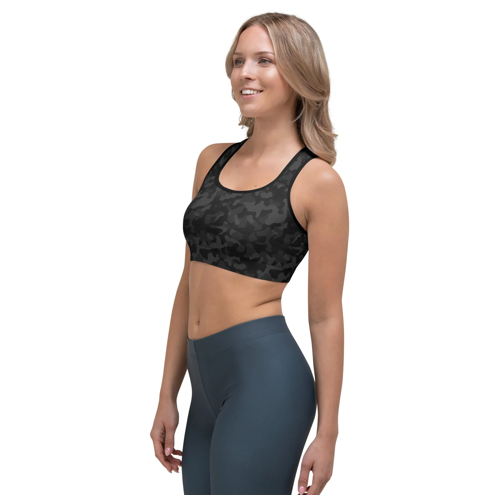 FlexiFit Sports Bra – Black Camo