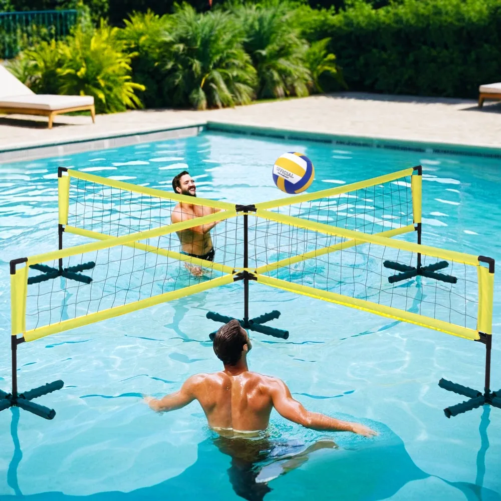 Floating Water Volleyball Pool Game Set with Anchor Bags - Everfit