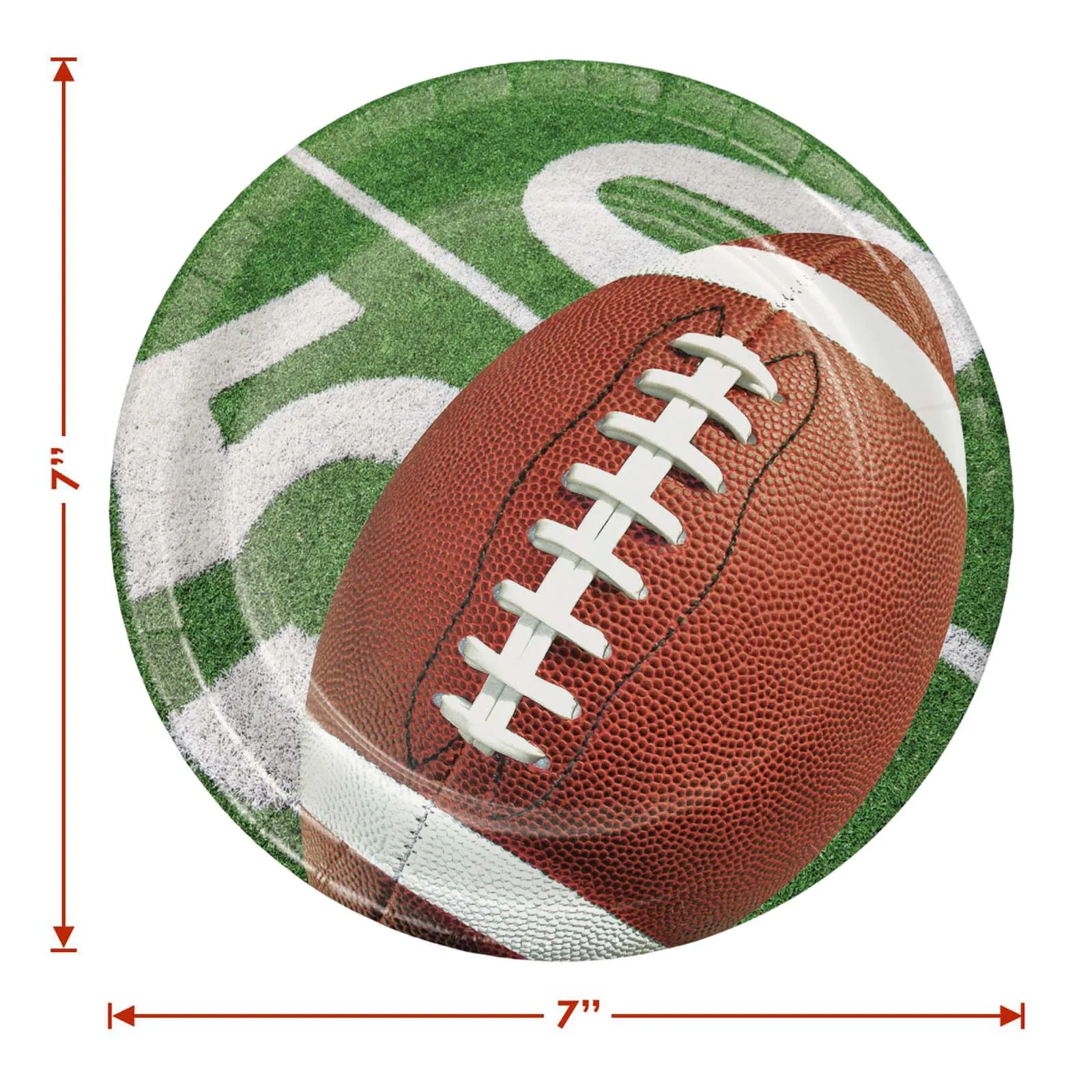 Football Party Supplies - Football Phrase Paper Dessert Plates, Game Play Beverage Napkins, and Forks (Serves 16)