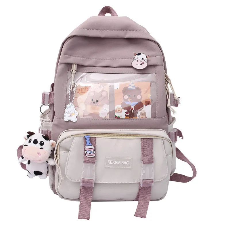 Fresh Sweet Backpack  Summer Early High School Student Schoolbag Campus Outdoor Travel Cute Backpack