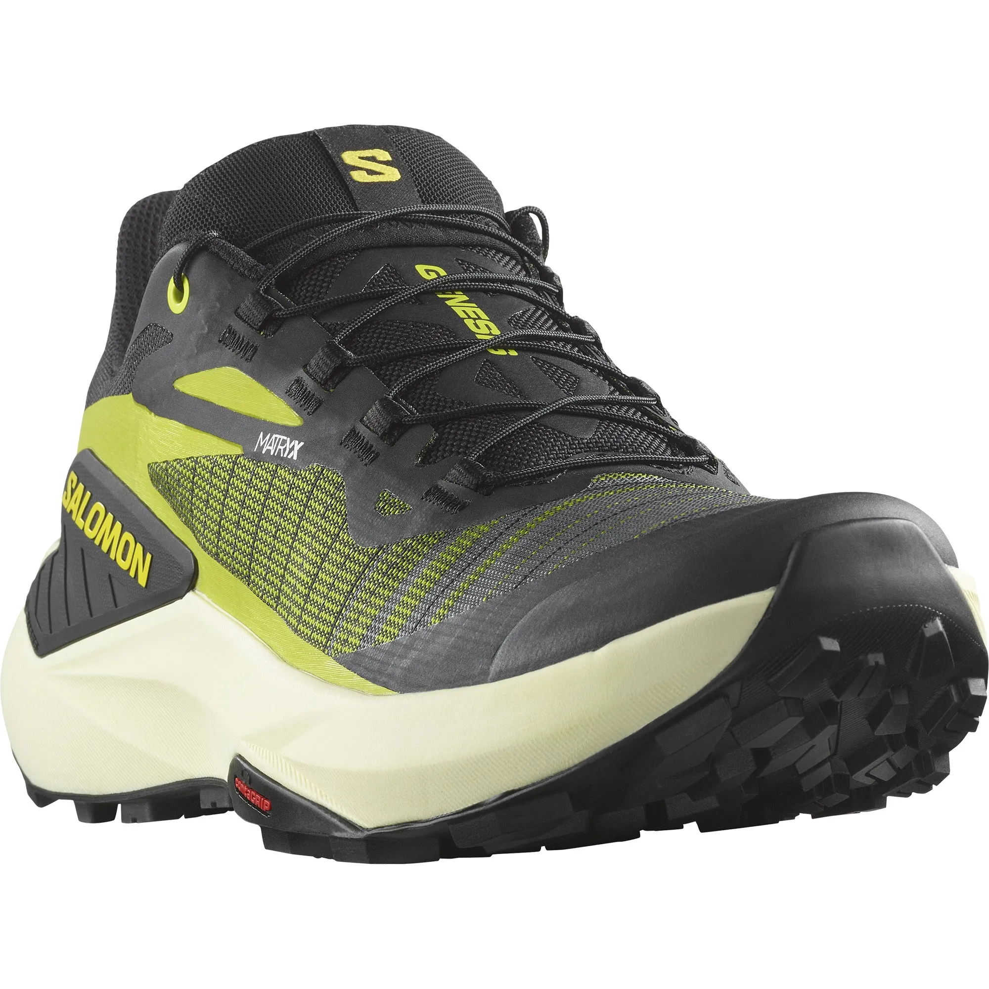 GENESIS Men Trail Running Shoes in Black / Sulphur Spring / Transparent Yellow