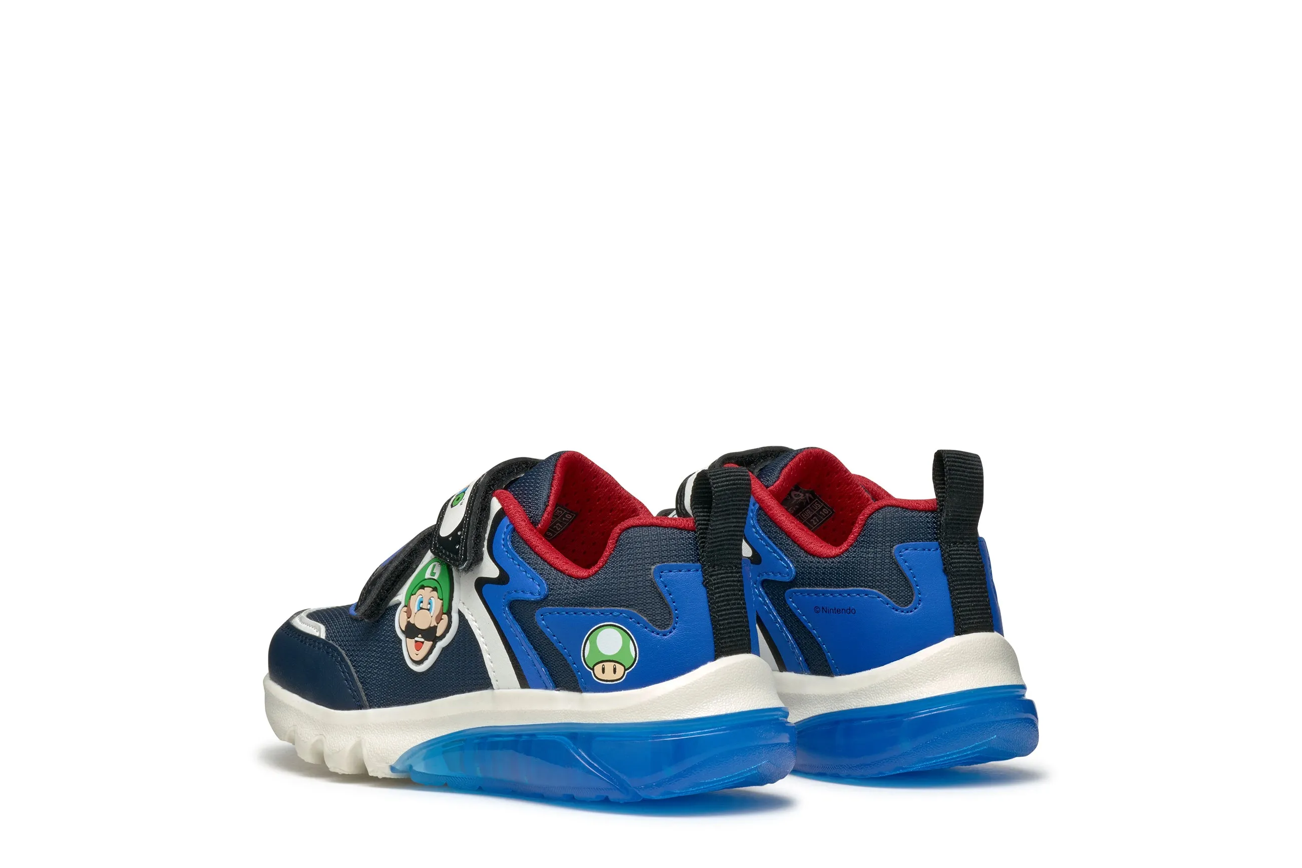 Geox Ciberdron Boys Navy Blue Super Mario Lights Trainer