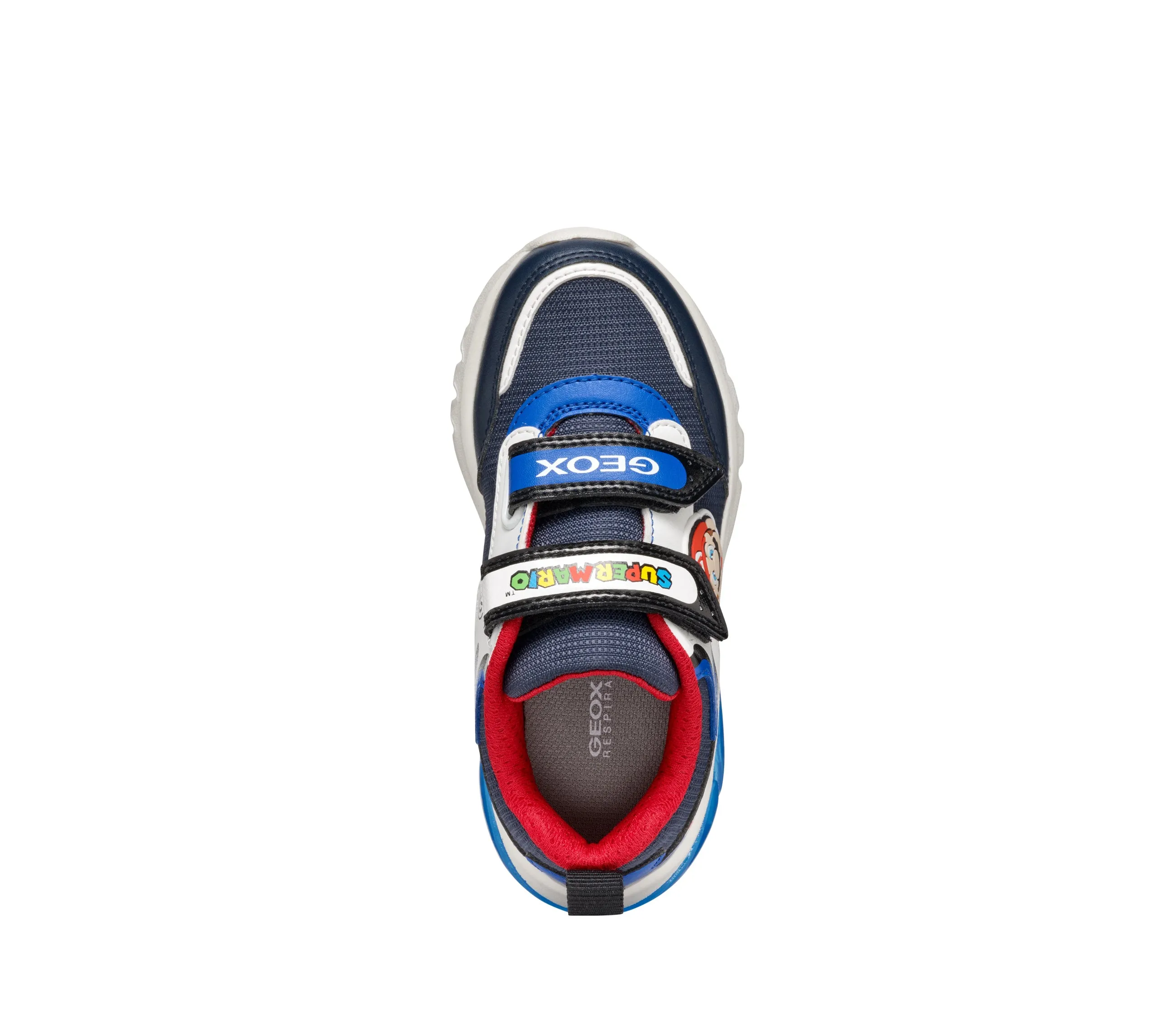 Geox Ciberdron Boys Navy Blue Super Mario Lights Trainer