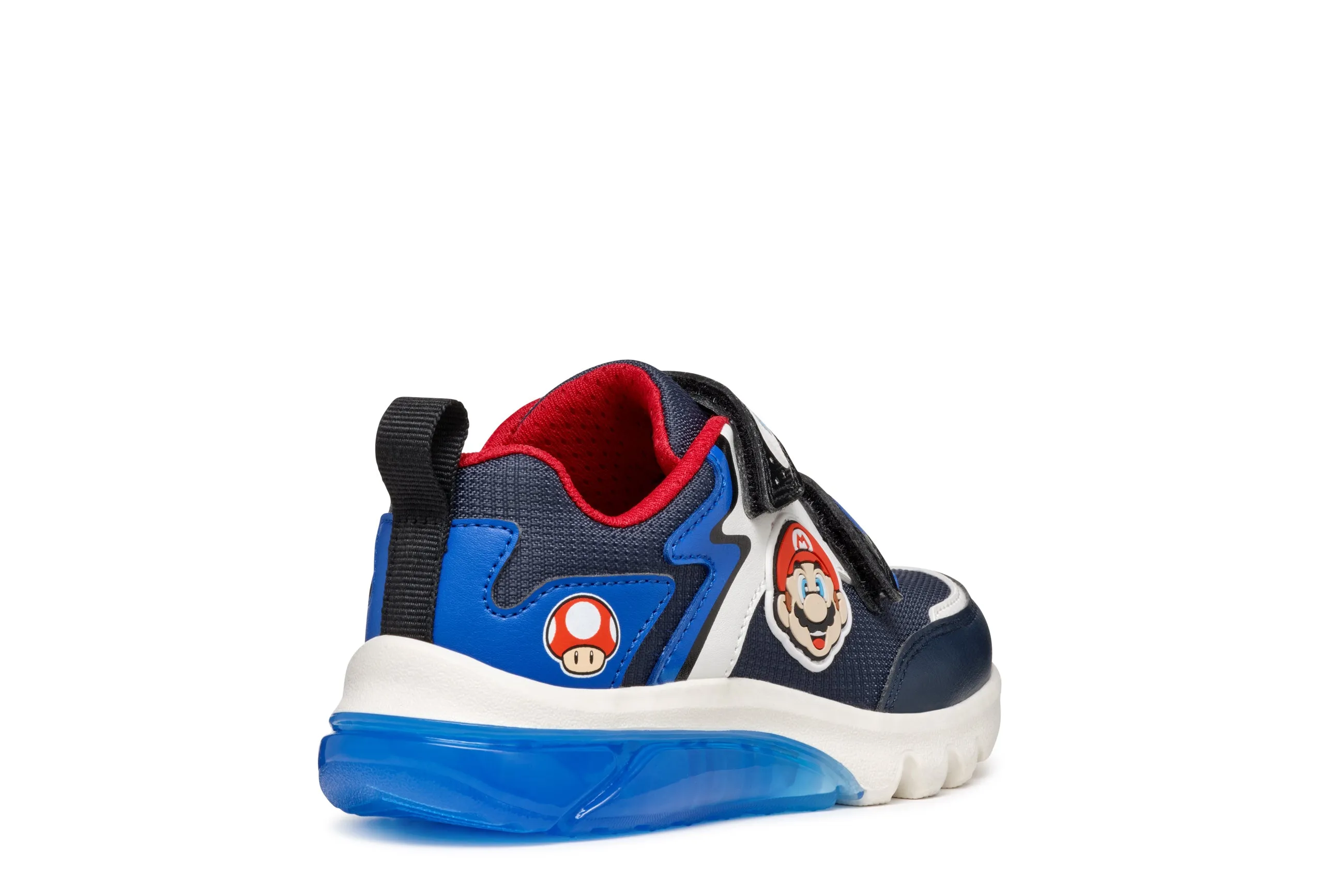 Geox Ciberdron Boys Navy Blue Super Mario Lights Trainer