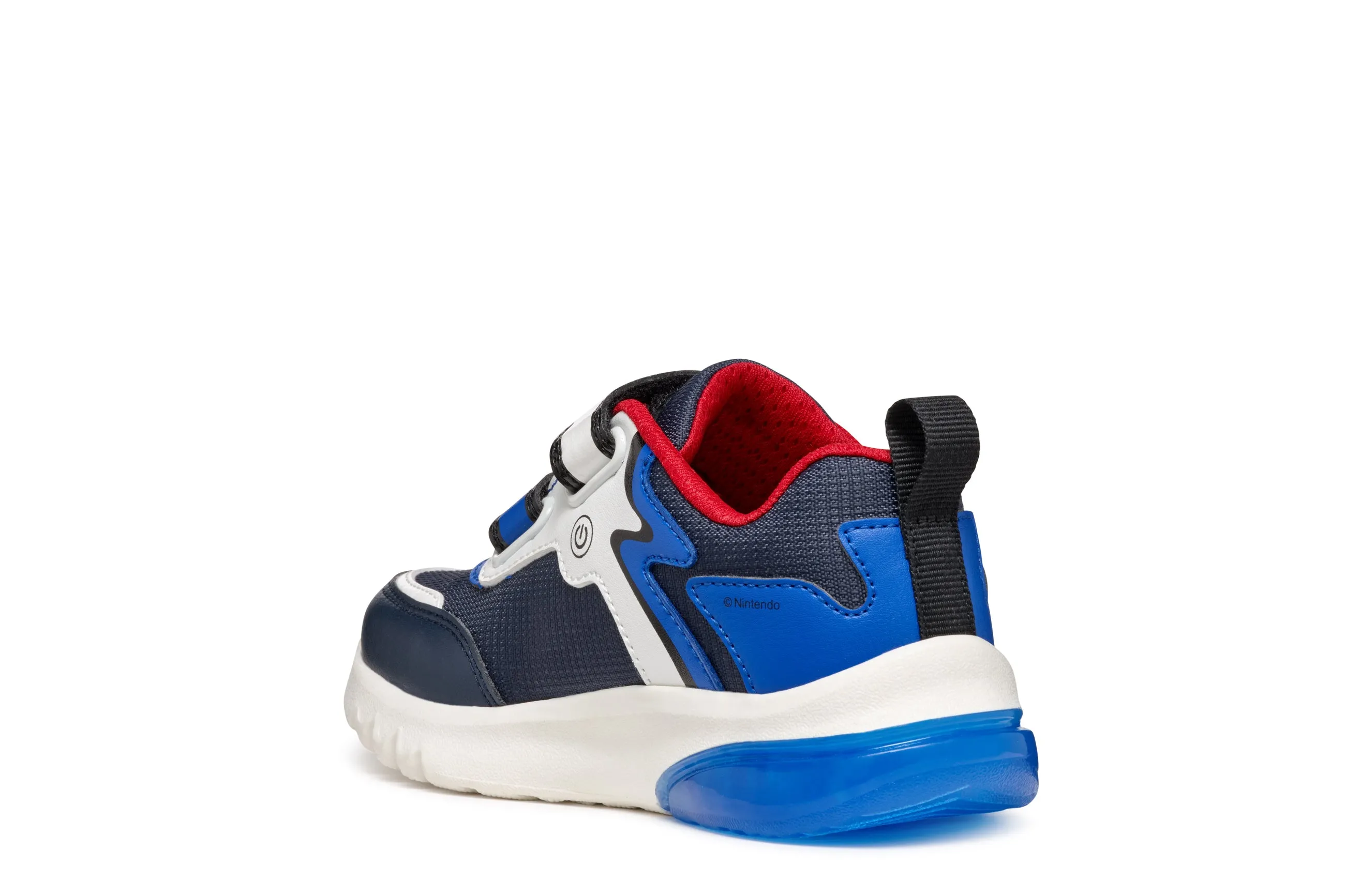 Geox Ciberdron Boys Navy Blue Super Mario Lights Trainer