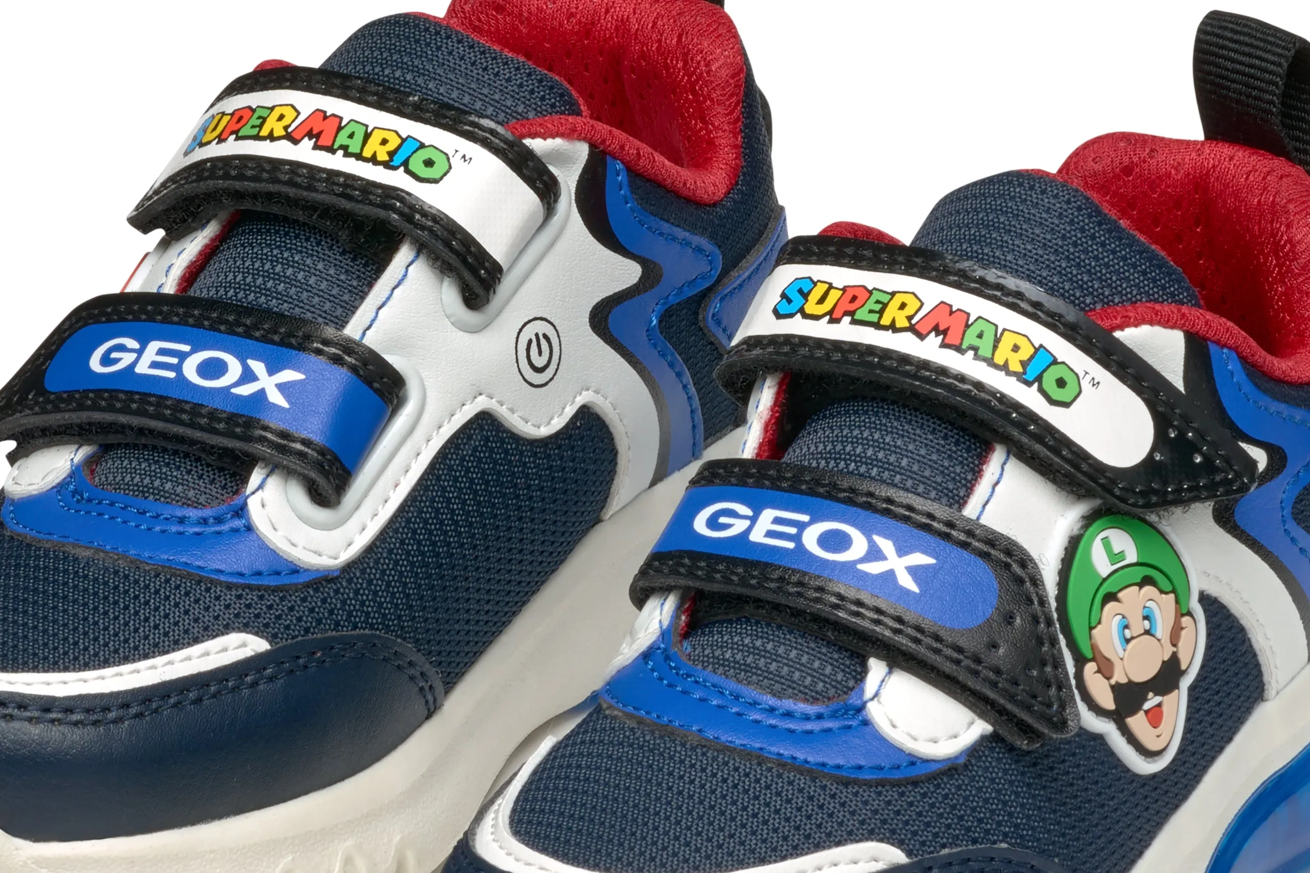 Geox Ciberdron Boys Navy Blue Super Mario Lights Trainer