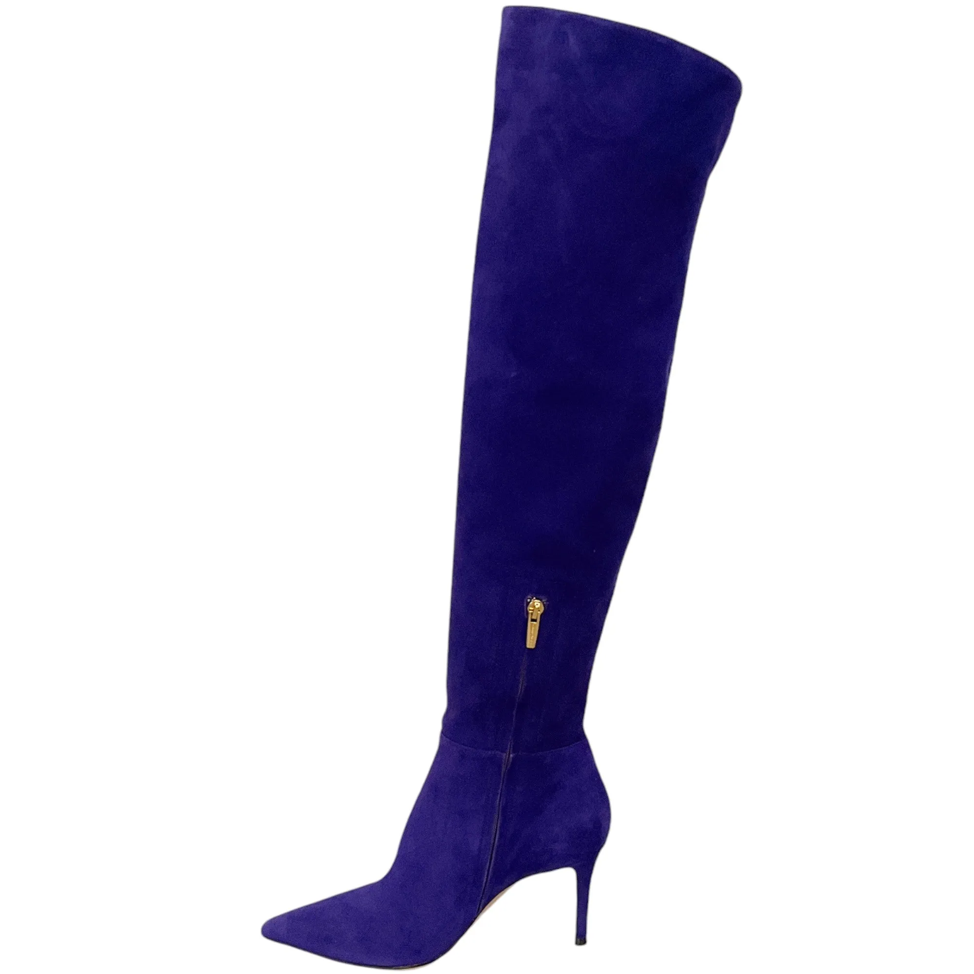 Gianvito Rossi Purple Suede Jules High Boots