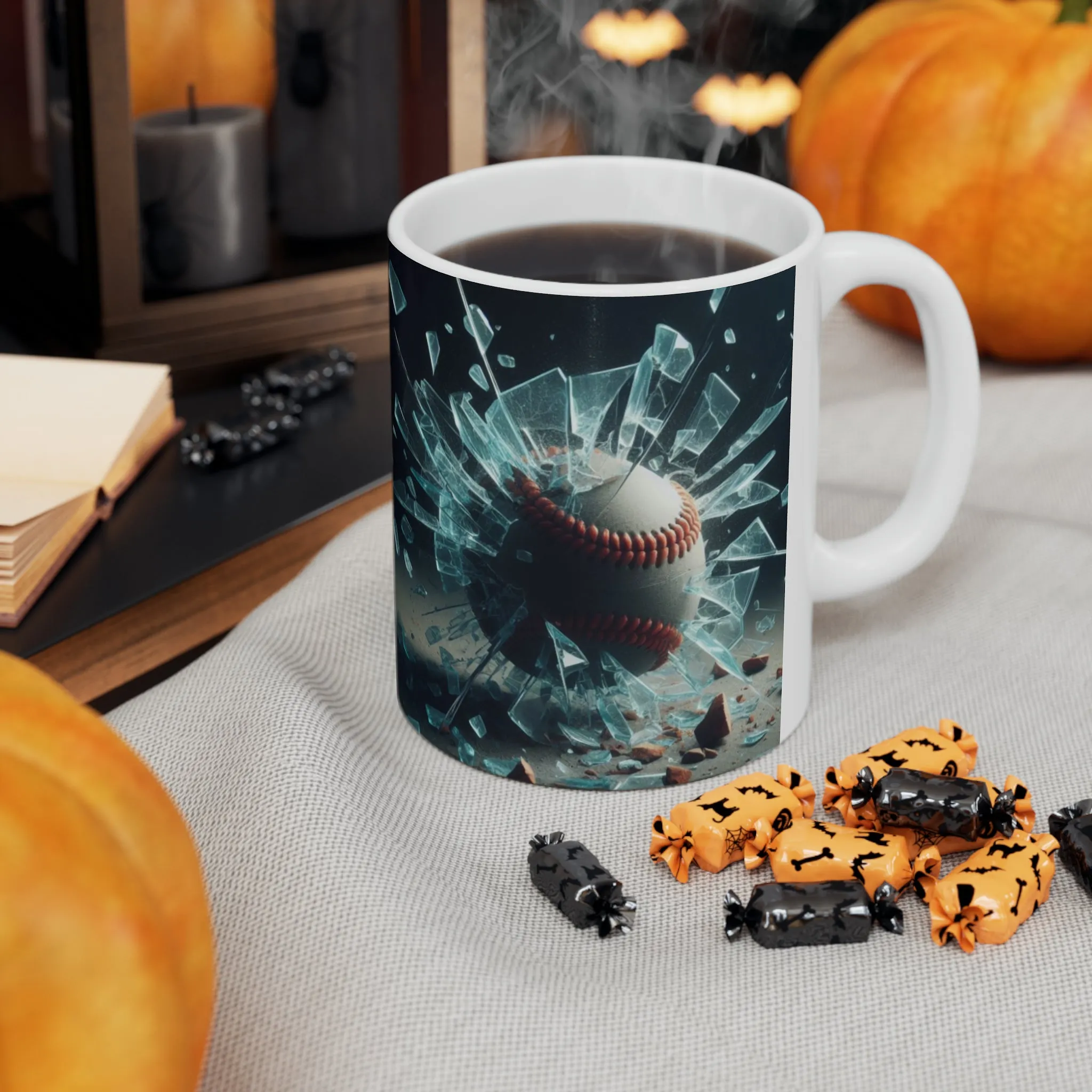 Glass Breaking Baseball  3D Mug, 11oz