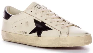 Golden Goose Super Star In Washed White Black For Men