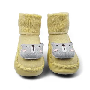 Grey Bear- Baby Sock Shoes for Infants Babies and Little Kids