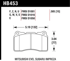 Hawk DTC-70 Brake Pad - Rear (HB453U.585)