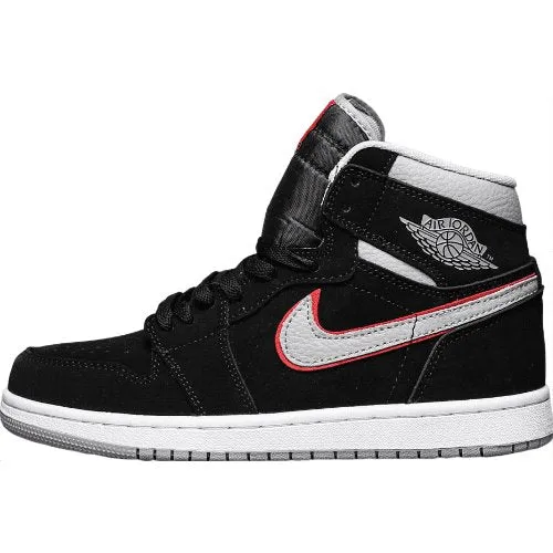 JORDAN 1 MID x BLACK PARTICLE GREY GYM RED