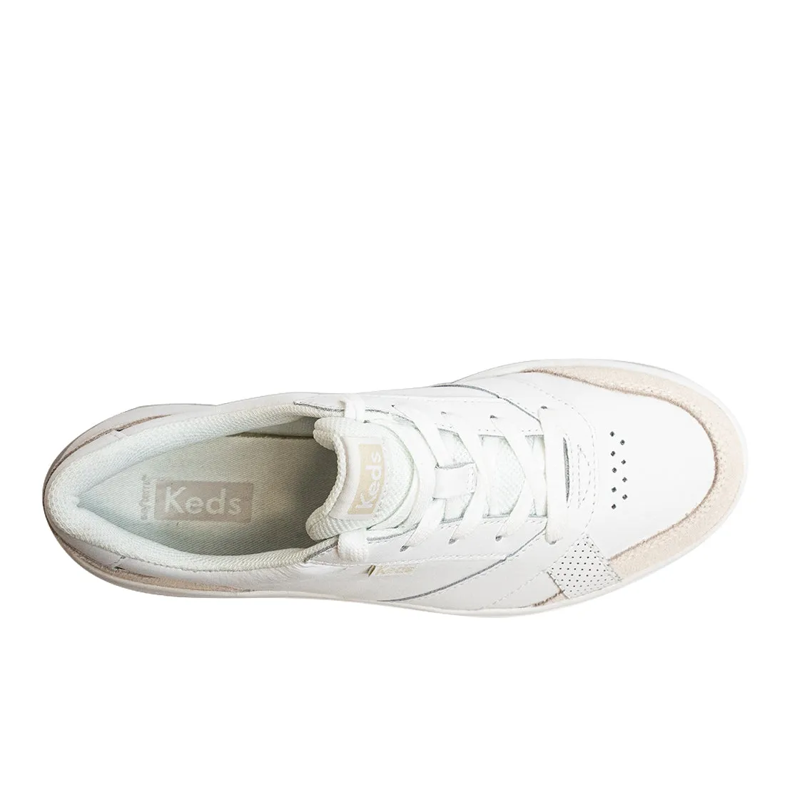 Keds Womens' The Court Leather Sneaker White/Gum (WH68225)