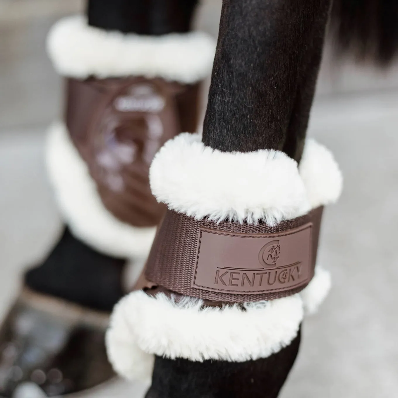 Kentucky Horsewear Sheepskin Young Horse Fetlock Boots Air - Brown