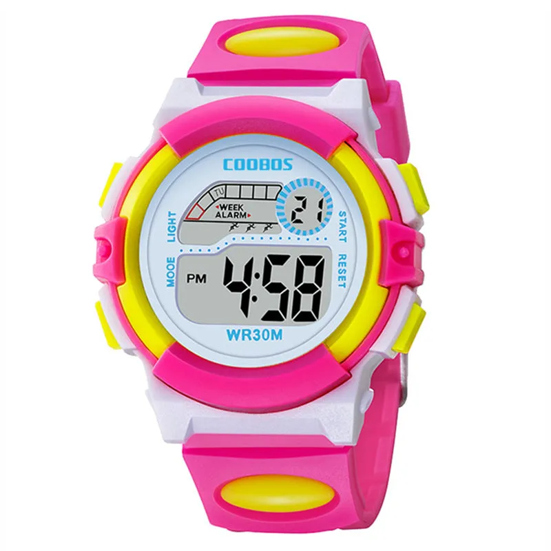 Kubaoshi Children's Watch Korean Style Children's Electronic Watch Luminous Boys and Girls Multi-Functional Waterproof Student Sport Watch