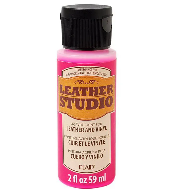 Leather Studio Paint Neon Hot Pink 1 Oz.