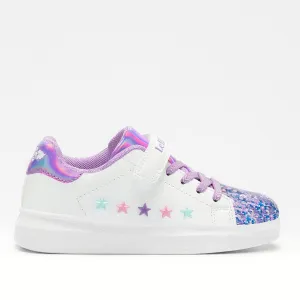 Lelli Kelly Helene Girls White-Lilac Sparkle Trainer