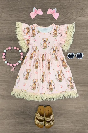 Light Pink Floral Bunny Dress