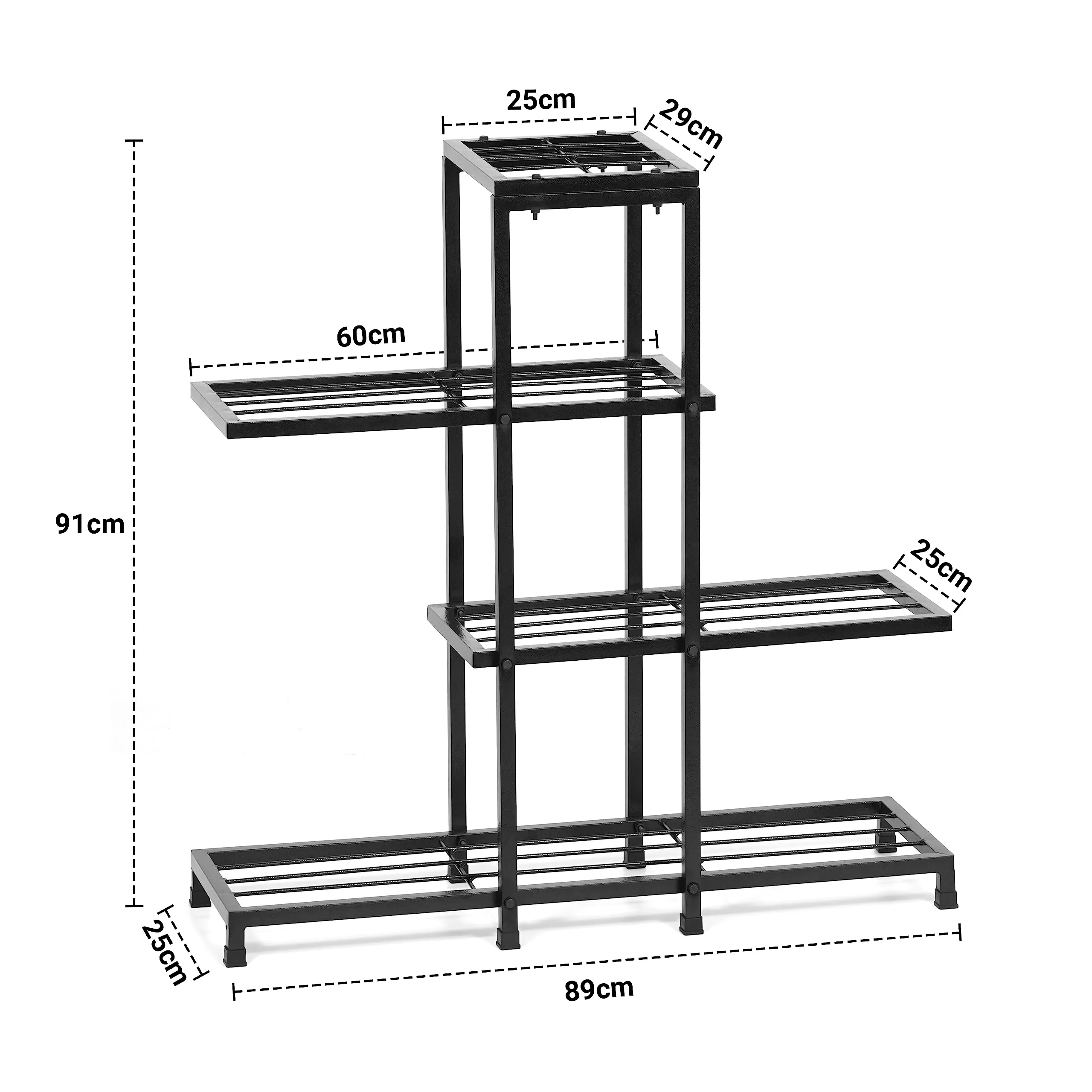 Livzing Metal Planter Stand – Multiple Pot Stand for Indoor Outdoor – 4 Tier Display Rack – Multipurpose Flower Pot Rack – Balcony Garden Livingroom Décor