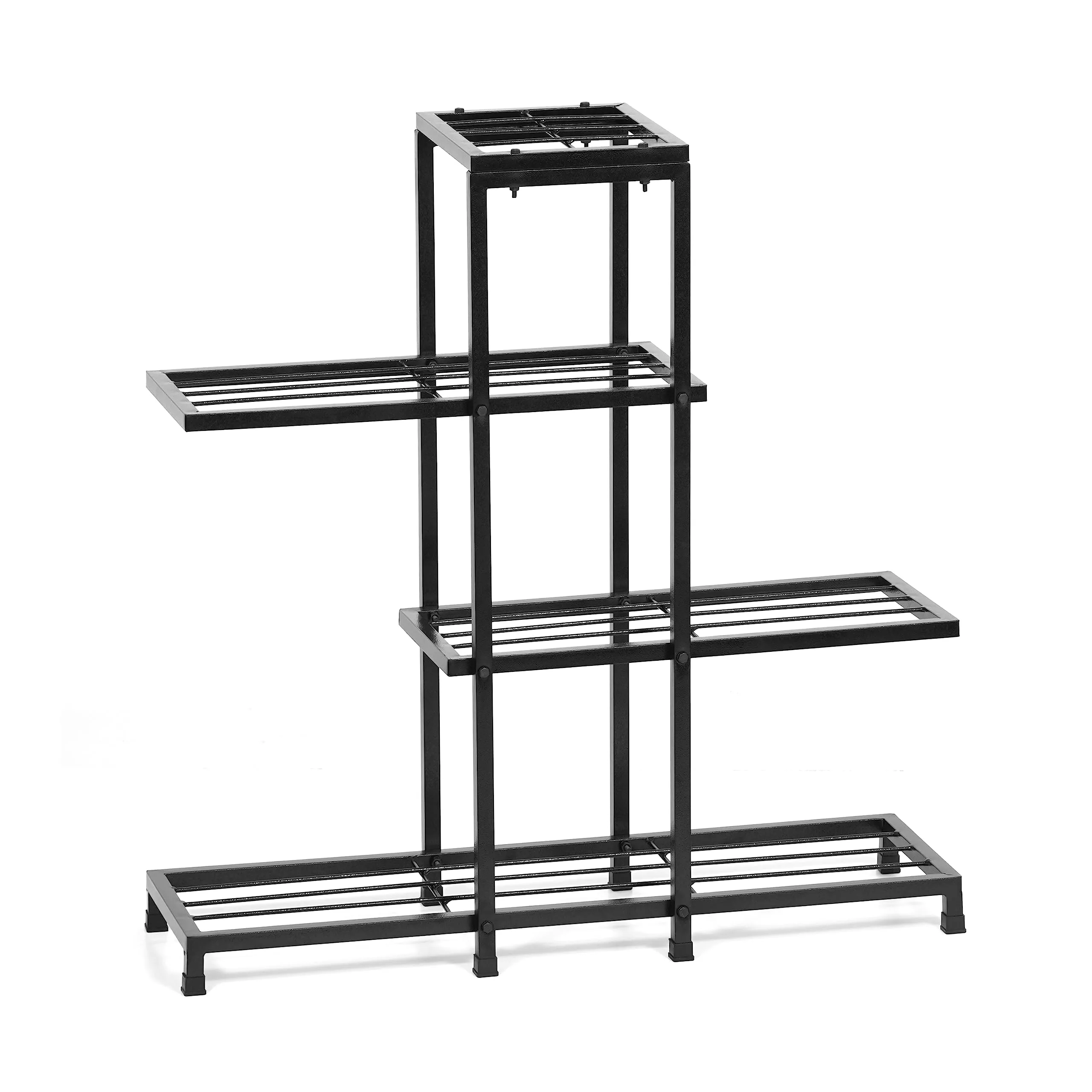 Livzing Metal Planter Stand – Multiple Pot Stand for Indoor Outdoor – 4 Tier Display Rack – Multipurpose Flower Pot Rack – Balcony Garden Livingroom Décor