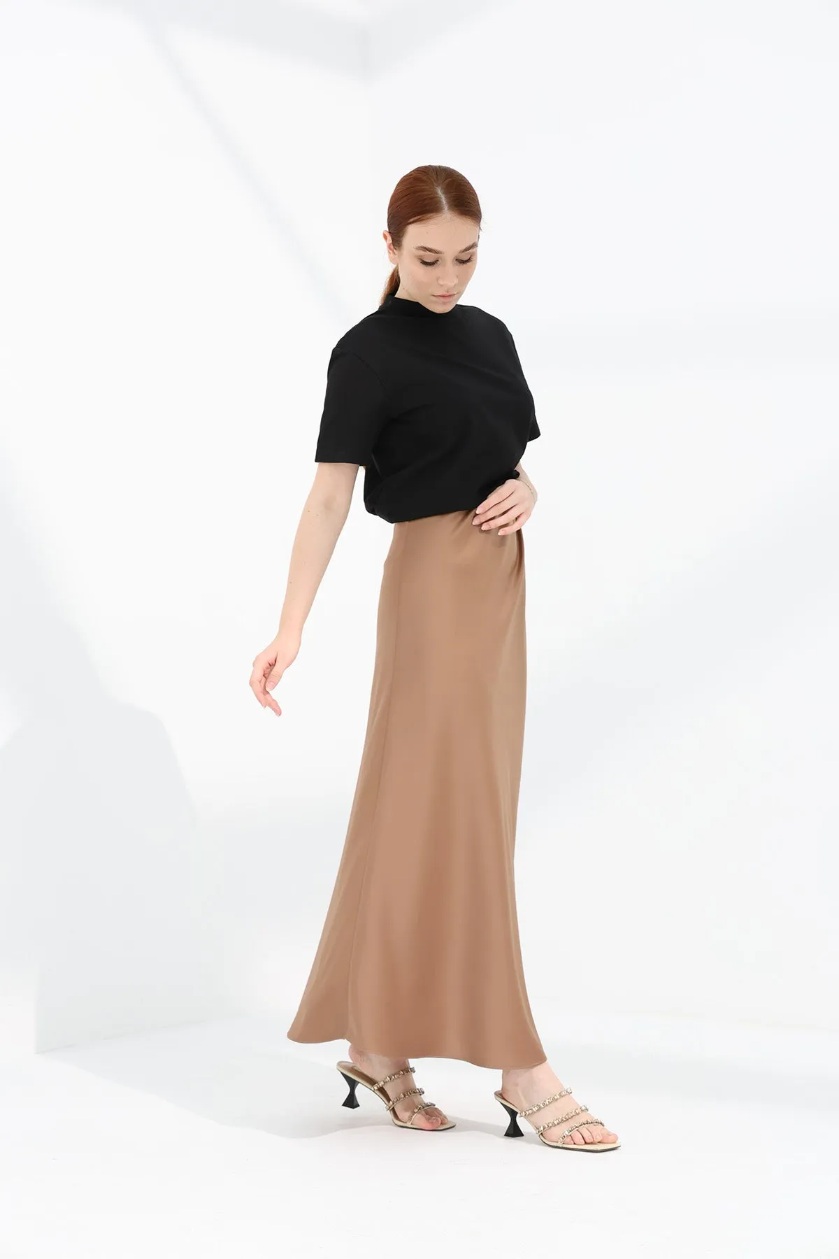 Maxi Slip Skirt - Camel