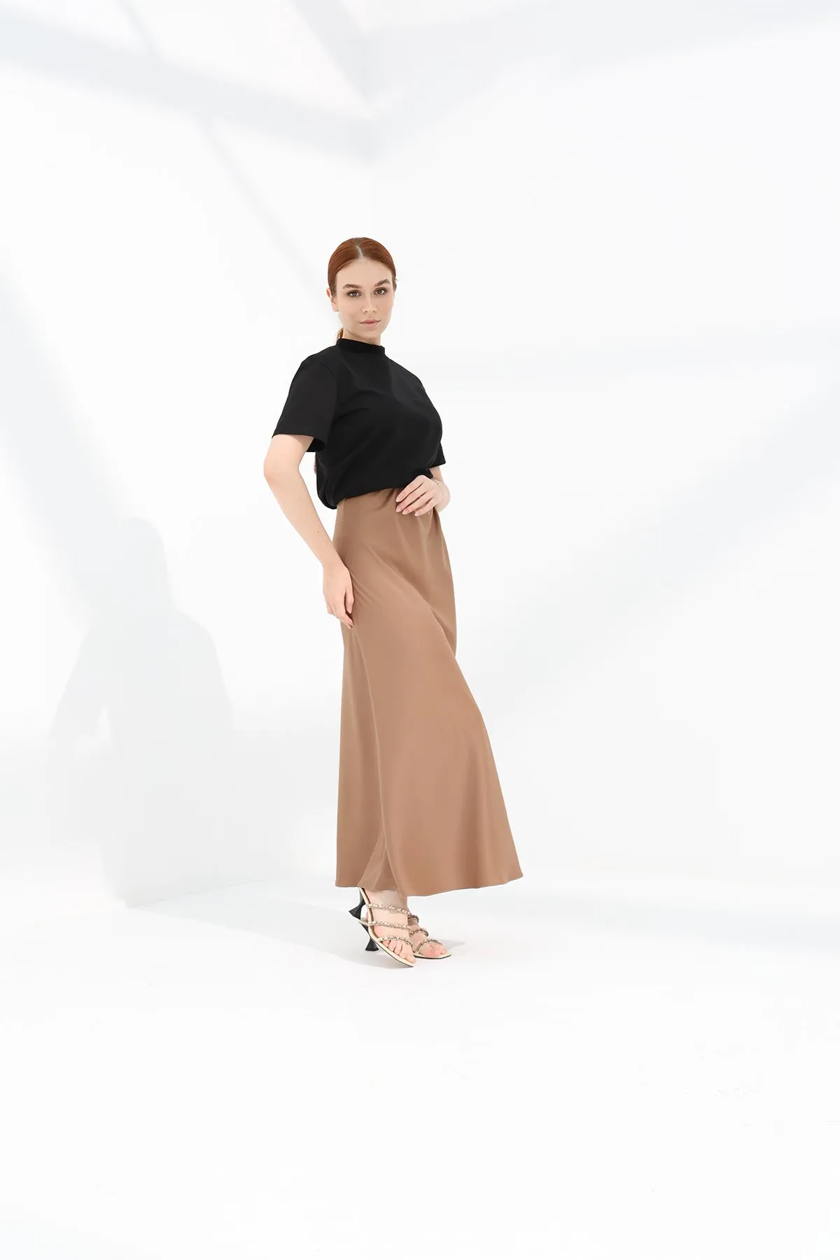 Maxi Slip Skirt - Camel