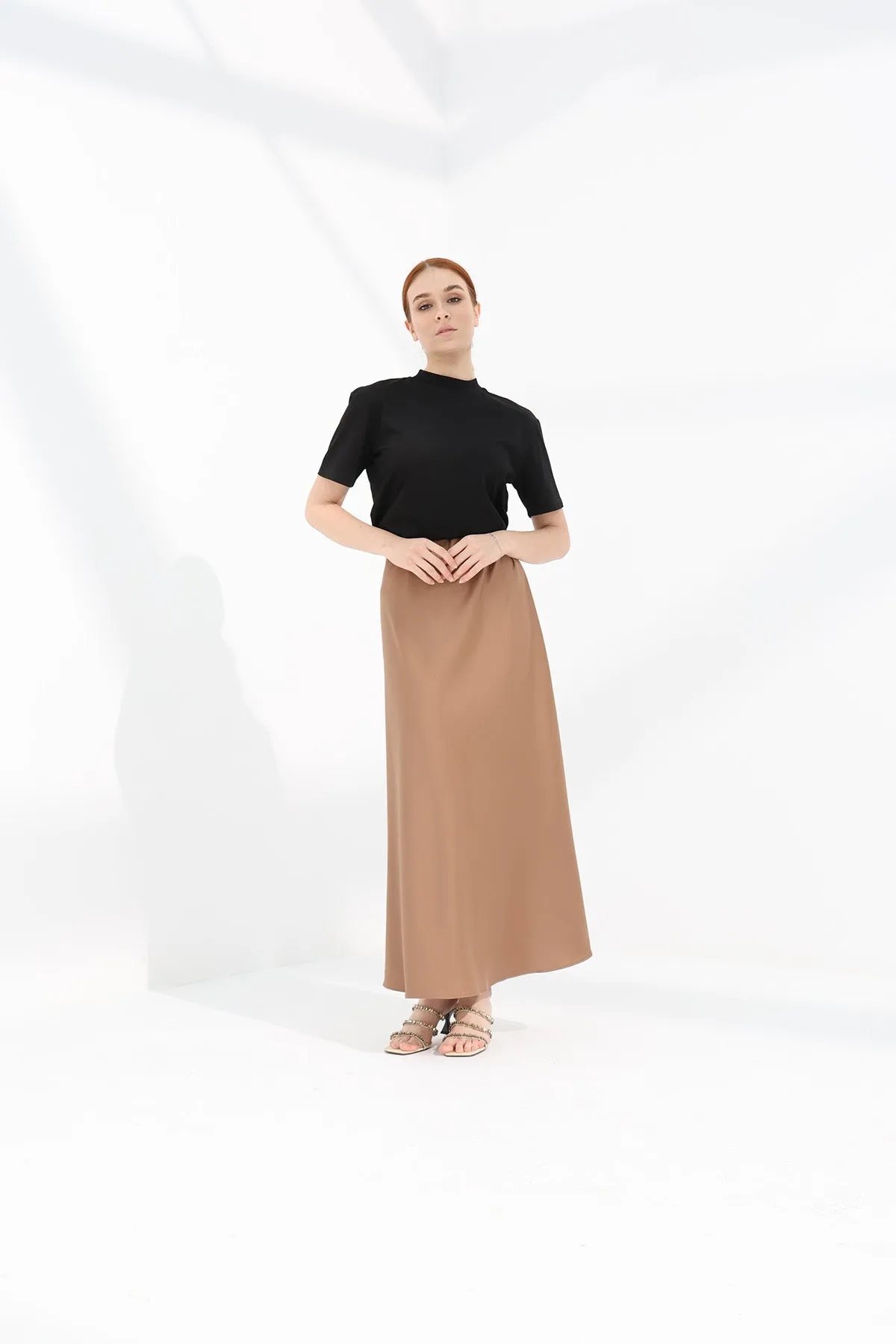 Maxi Slip Skirt - Camel