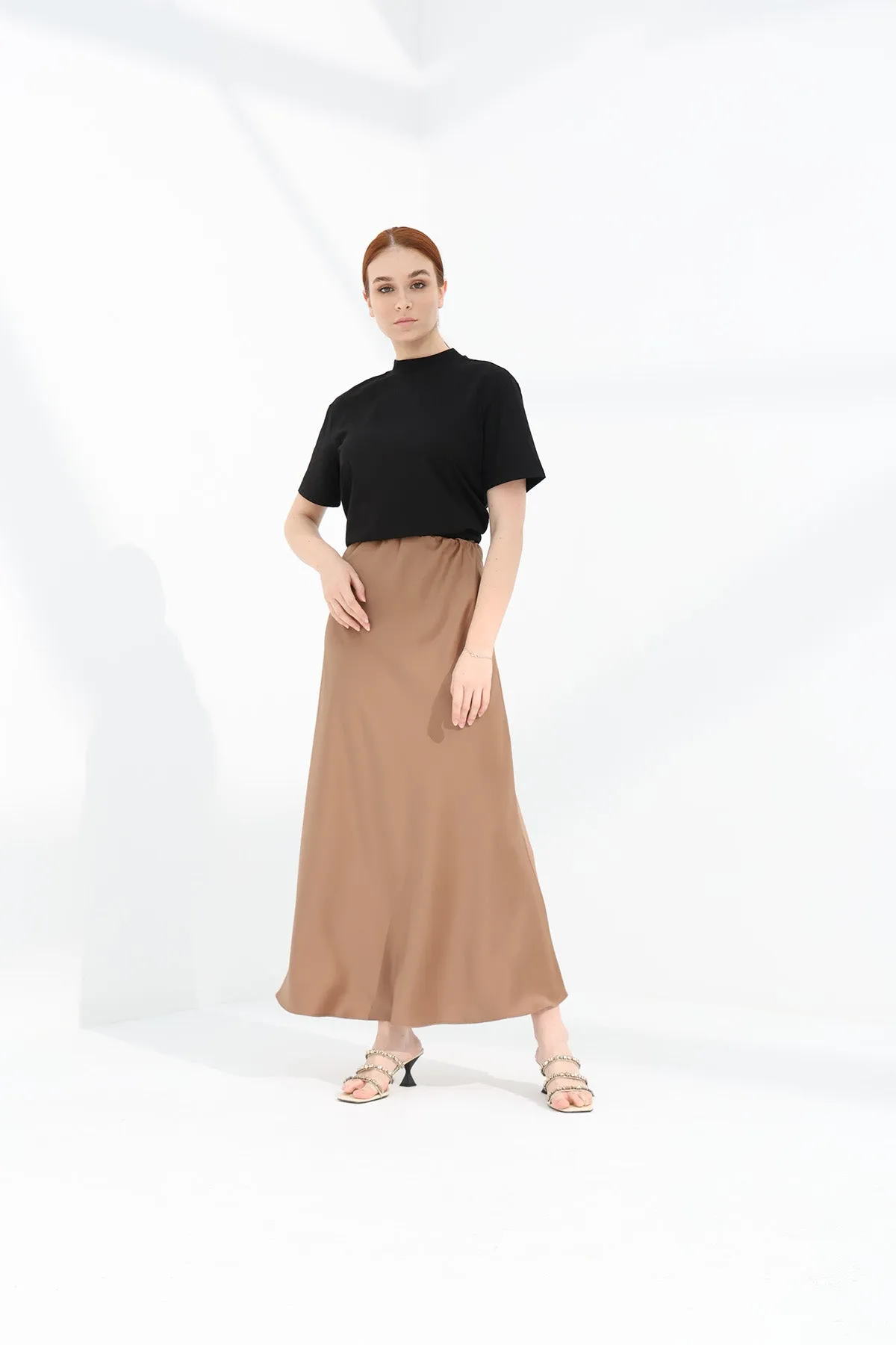 Maxi Slip Skirt - Camel