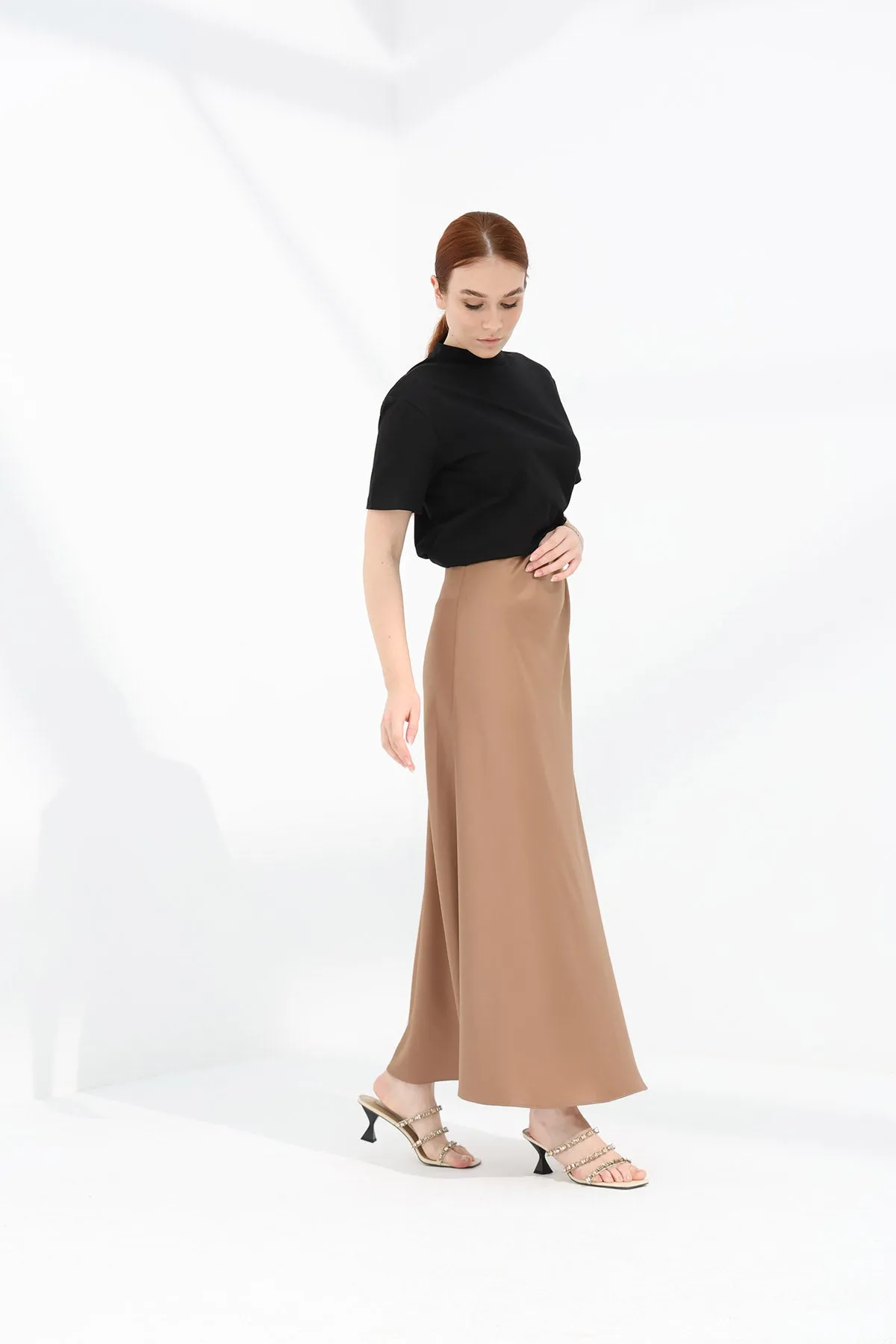 Maxi Slip Skirt - Camel