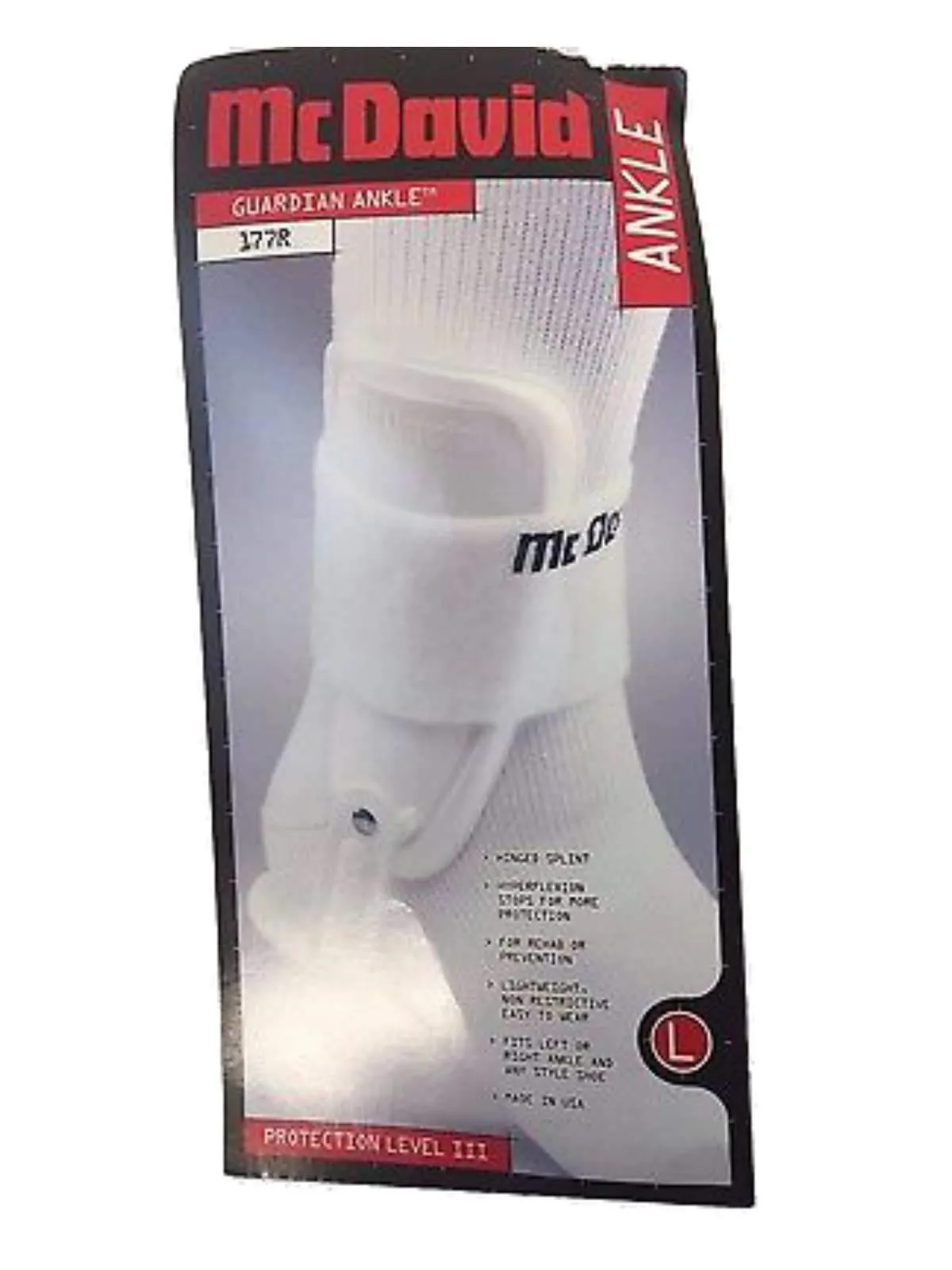 McDavid White Guardian Ankle 177R Hinge Splint Ankle Brace (One Size)