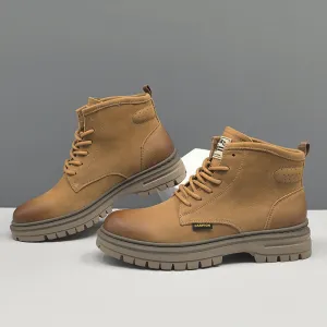 Men Classic Retro Leather Outdoor Casual Ankle Boots