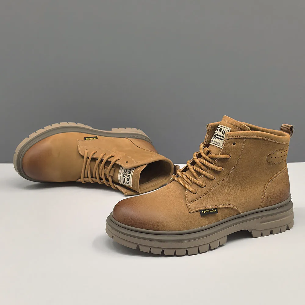 Men Classic Retro Leather Outdoor Casual Ankle Boots