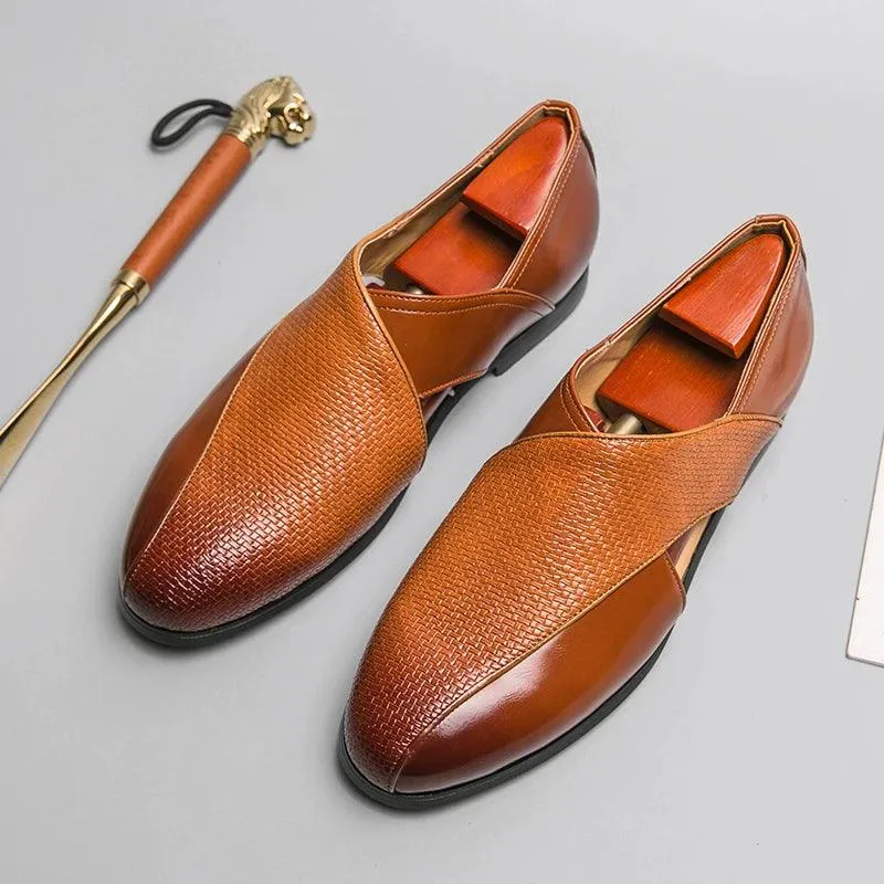 Men's Formal Shoes: Leather Hollow Out Sandals Loafers - TSS187