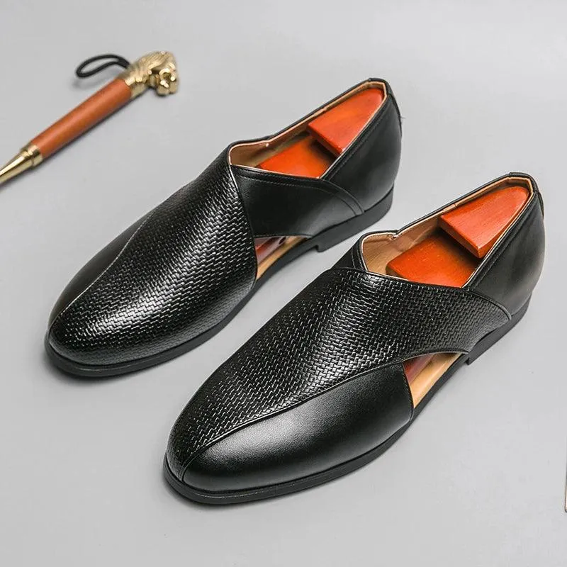 Men's Formal Shoes: Leather Hollow Out Sandals Loafers - TSS187