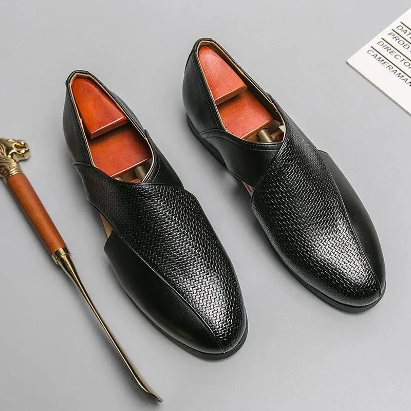 Men's Formal Shoes: Leather Hollow Out Sandals Loafers - TSS187