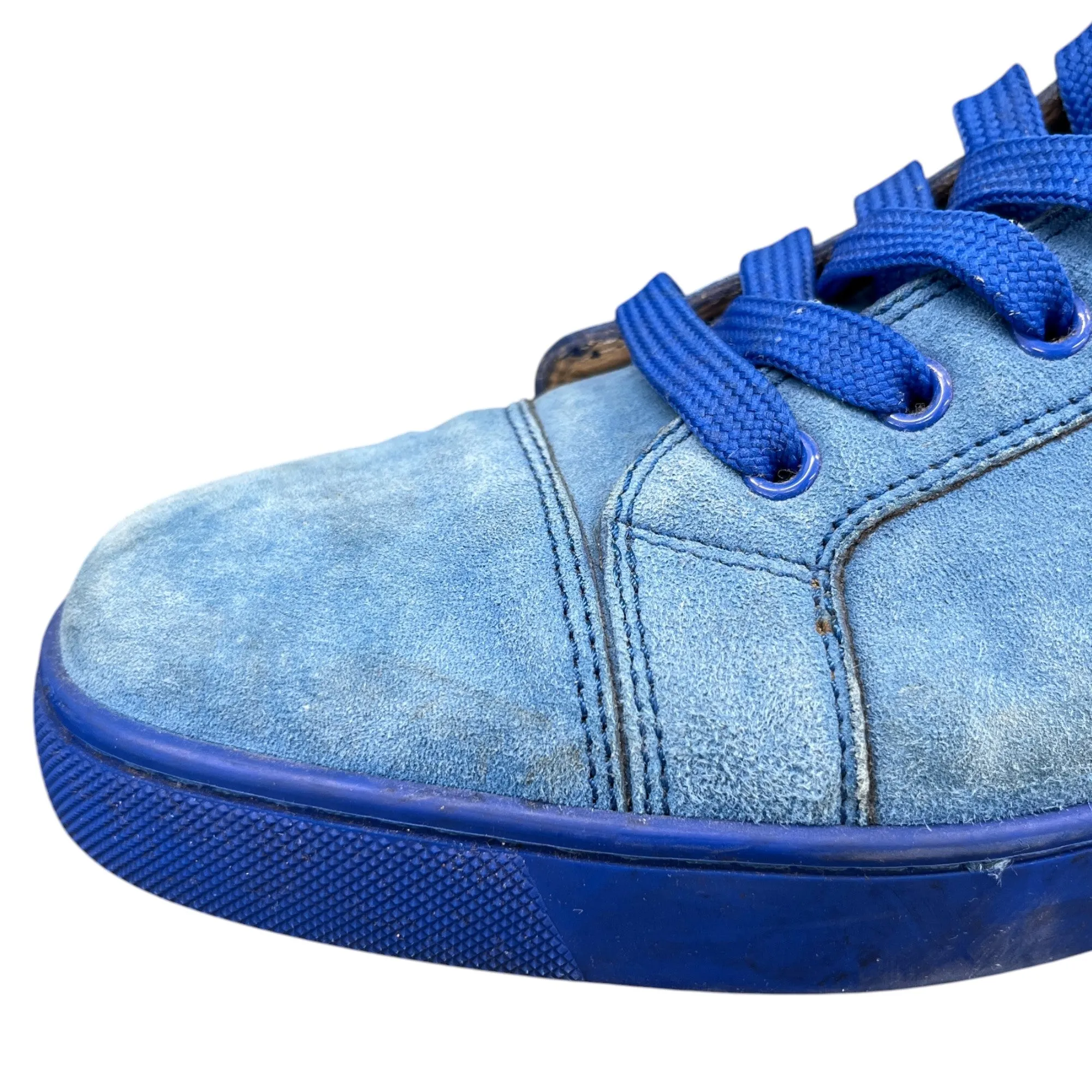 Men's Suede High Tops Low Trainers Blue Size EU 39.5 / UK 5.5