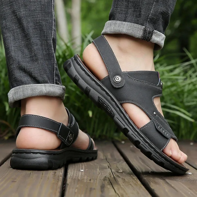 Men's Two-way Outdoor Leather Sandals/Slippers