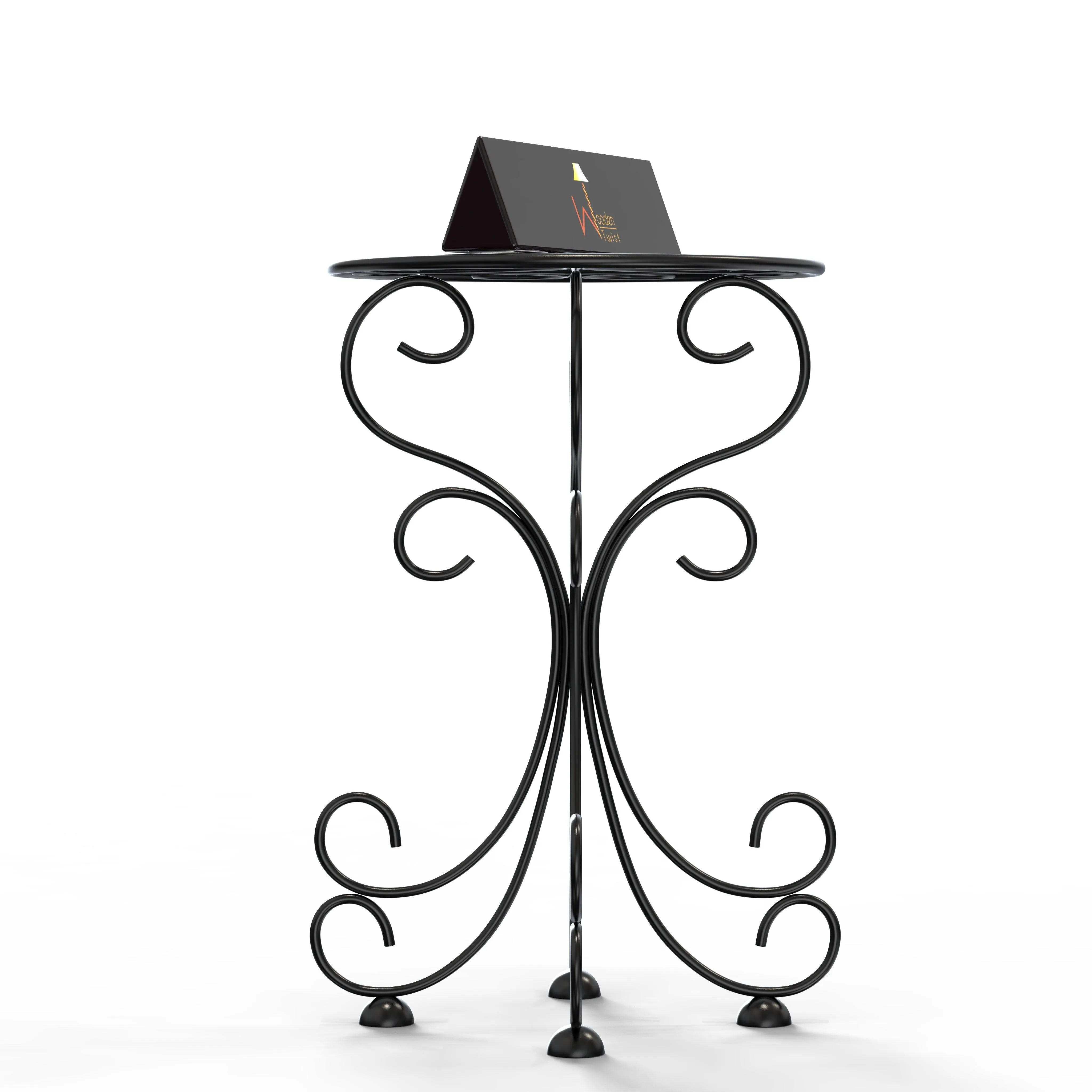 Metal Plant Stand Patio Indoor Outdoor Wrought Iron/Flowers Planter Shelf (1 Tier Black)