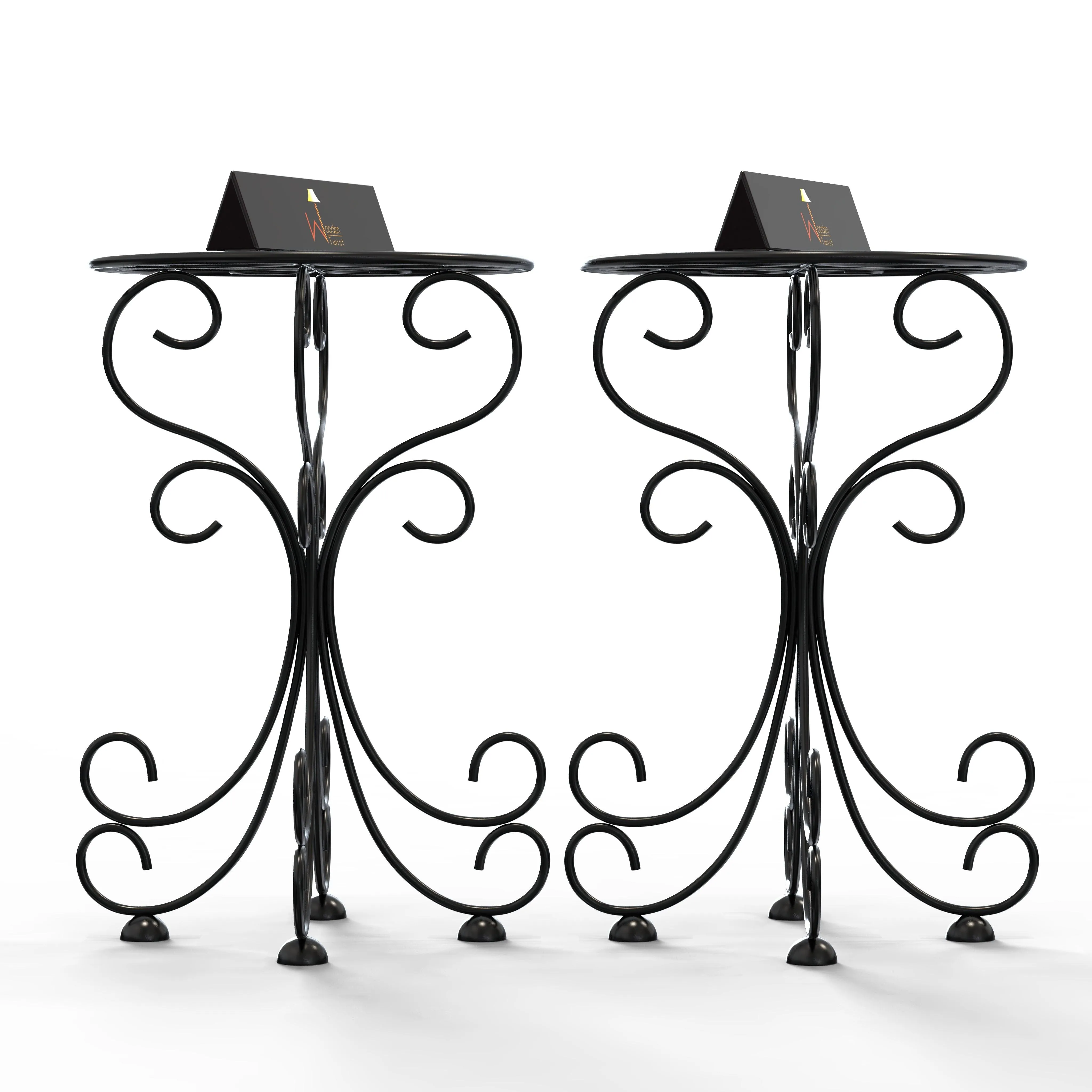 Metal Plant Stand Patio Indoor Outdoor Wrought Iron/Flowers Planter Shelf (1 Tier Black)