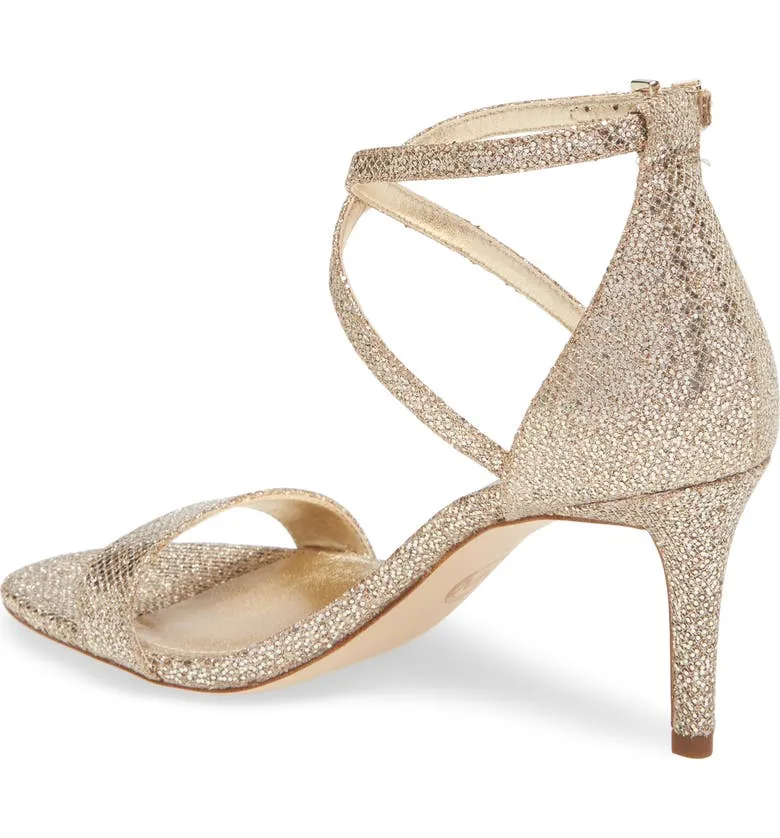 MICHAEL KORS - AVA GLITTER FABRIC SANDALS **FREE SHIPPING**